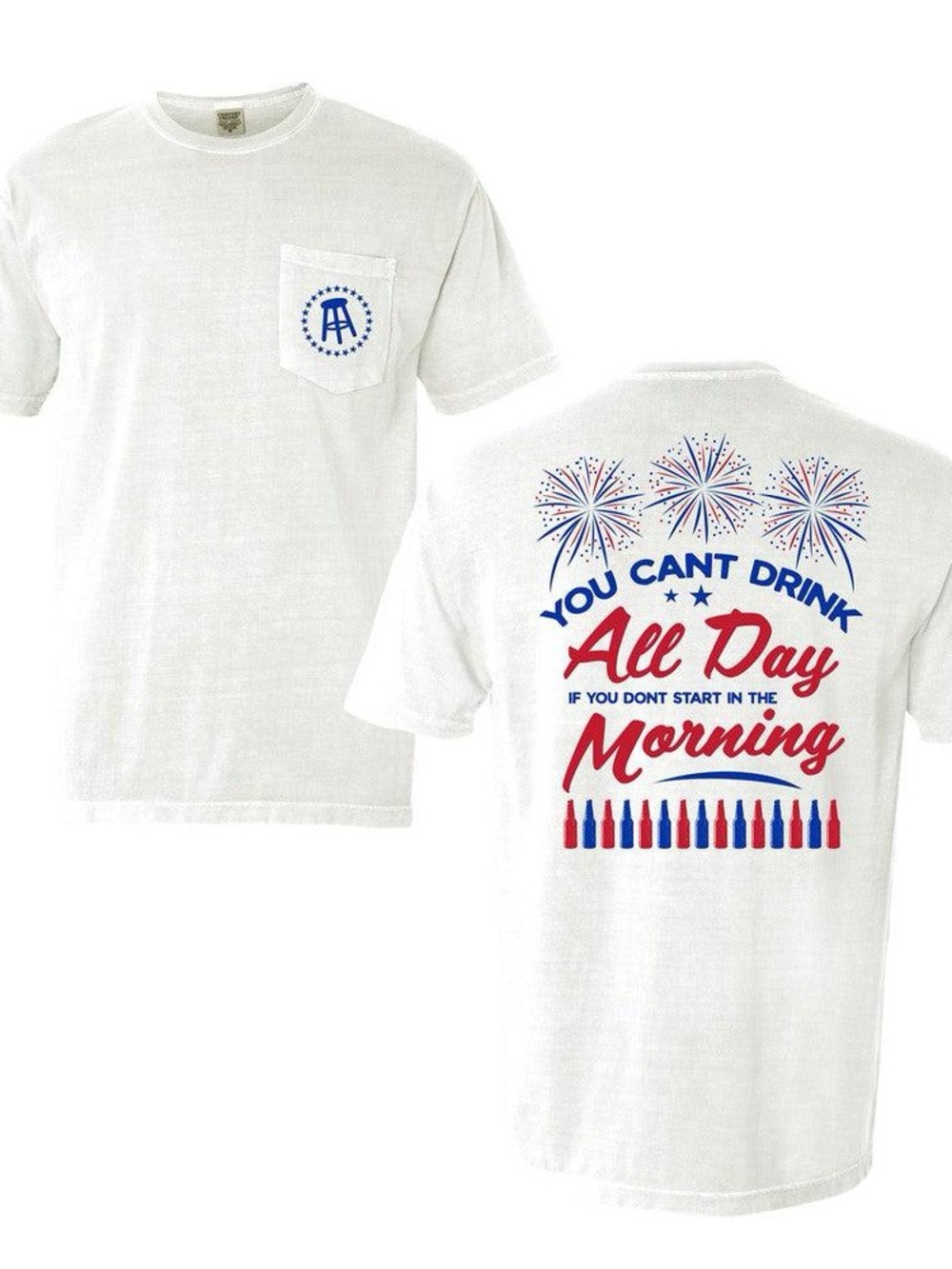 Can't Drink All Day USA Pocket Tee from Barstool Sports.